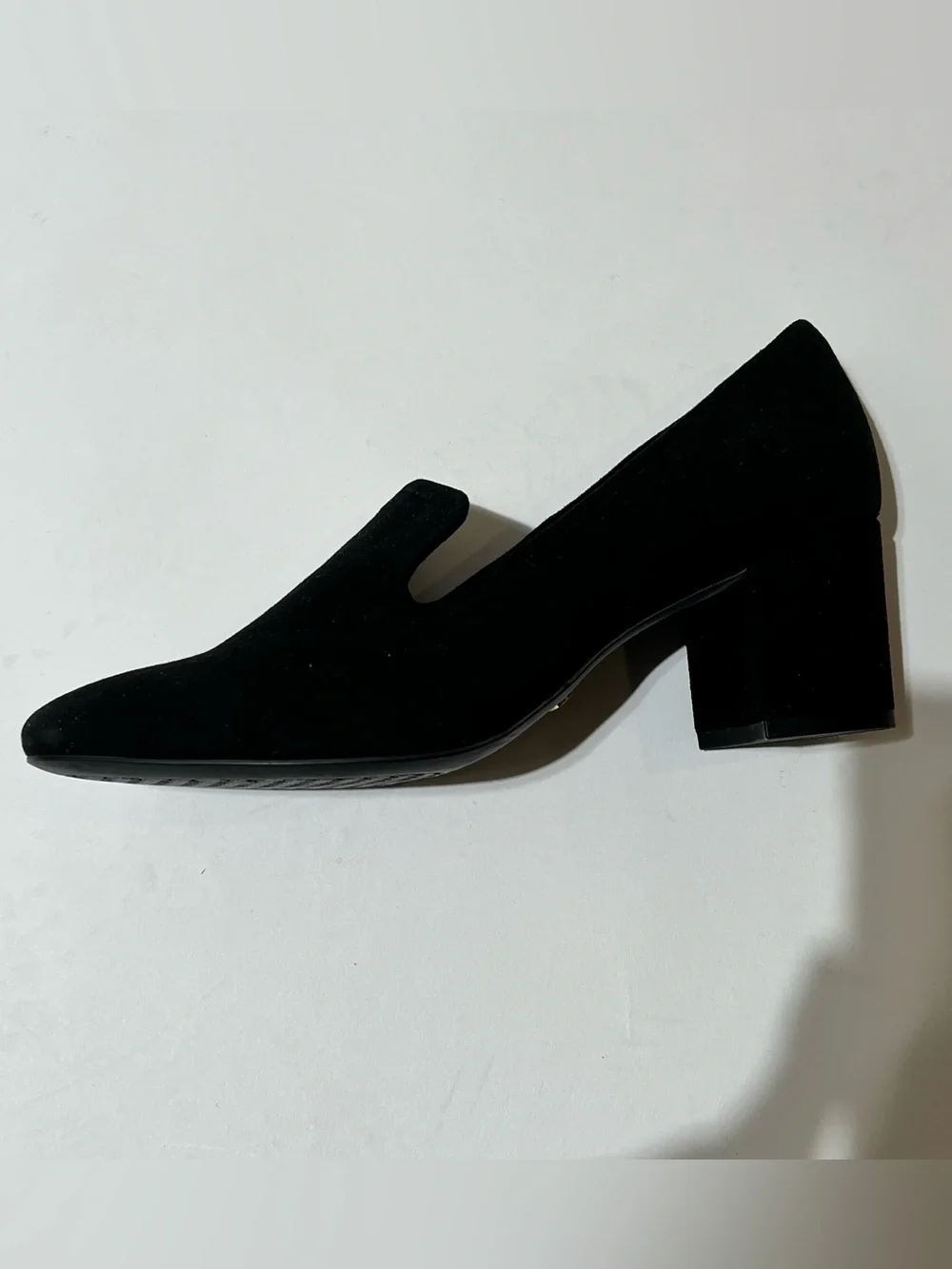 Lauren Ralph Lauren Black Suede Block Heel Loafers Size 7 - Picture 2 of 7